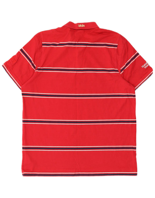 Canterbury Mens Graphic Polo Shirt XL Red Striped Cotton
