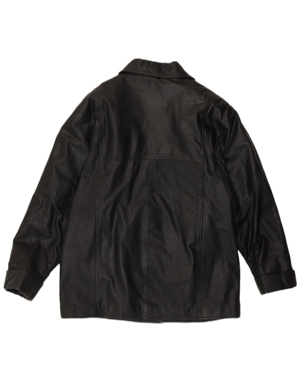 Modern Classics Womens Loose Fit Leather Jacket UK 14 Medium Black Leather