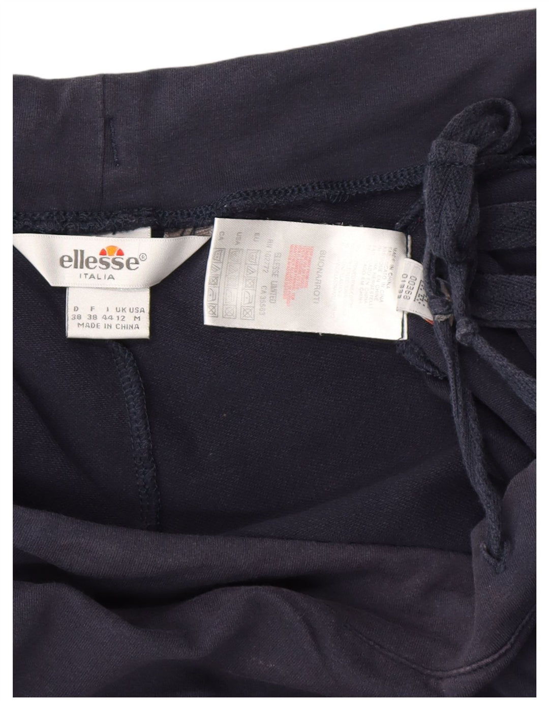 ELLESSE Womens Capri Tracksuit Trousers UK 12 Medium  Navy Blue Cotton