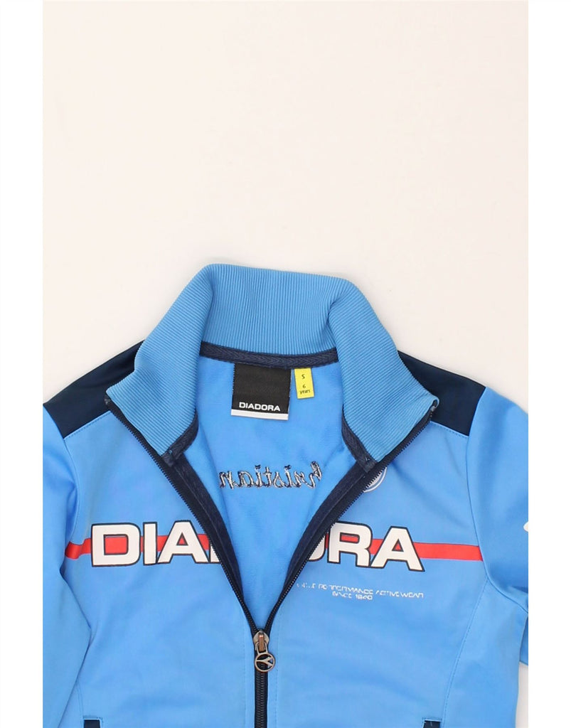 DIADORA Boys Graphic Tracksuit Top Jacket 5-6 Years Small Blue Polyester | Vintage Diadora | Thrift | Second-Hand Diadora | Used Clothing | Messina Hembry 