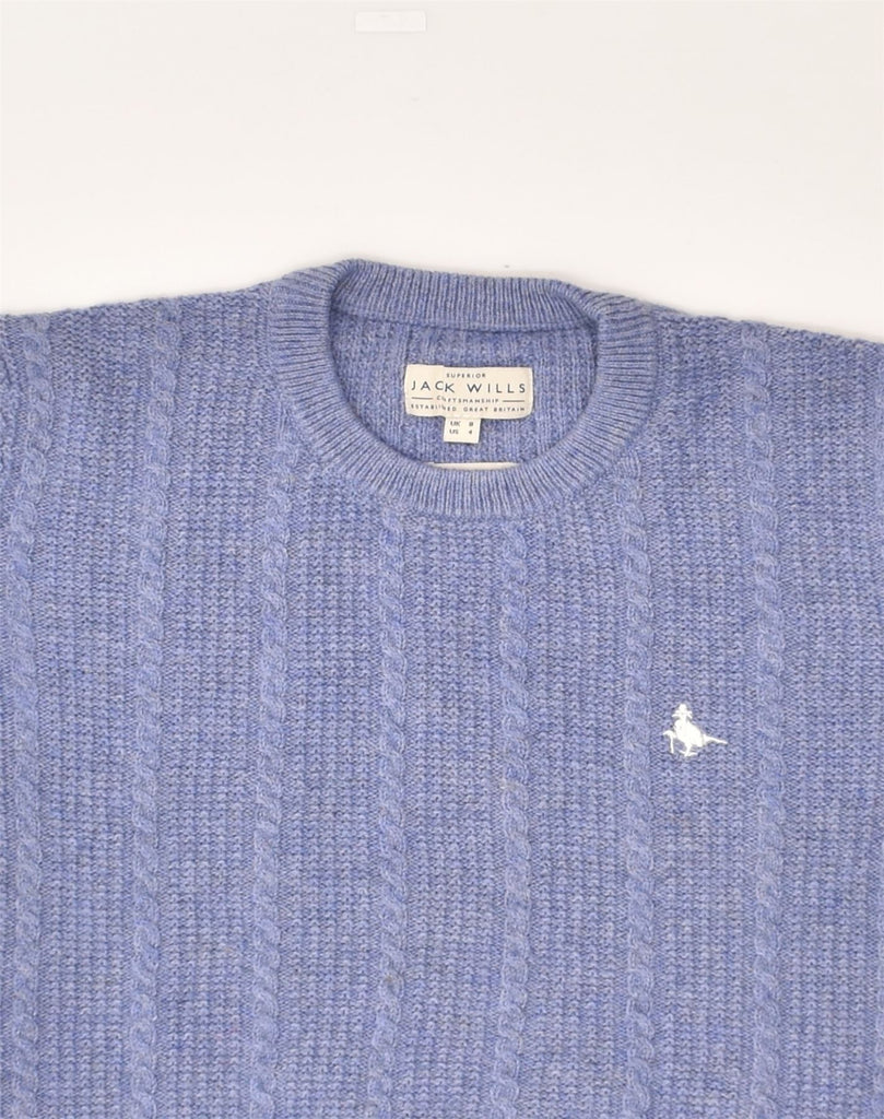 JACK WILLS Womens Crew Neck Jumper Sweater UK 8 Small Purple Merino Wool | Vintage Jack Wills | Thrift | Second-Hand Jack Wills | Used Clothing | Messina Hembry 