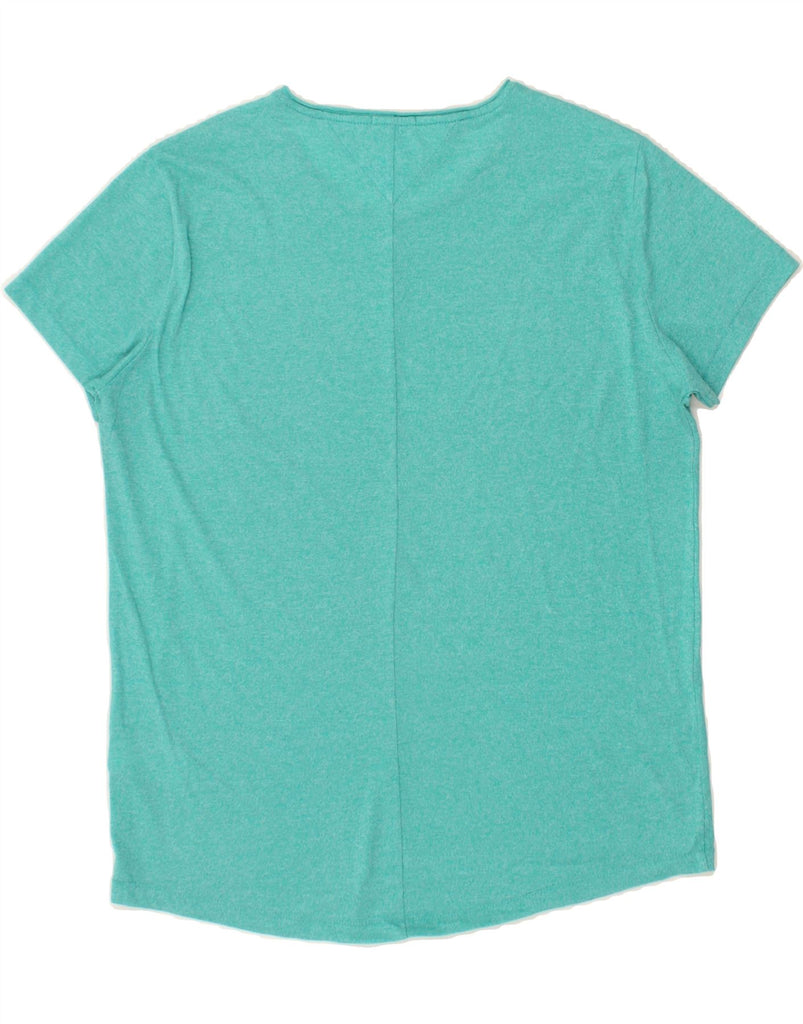 TOMMY HILFIGER Womens T-Shirt Top UK 18 XL Turquoise Flecked Cotton Vintage Tommy Hilfiger and Second-Hand Tommy Hilfiger from Messina Hembry 