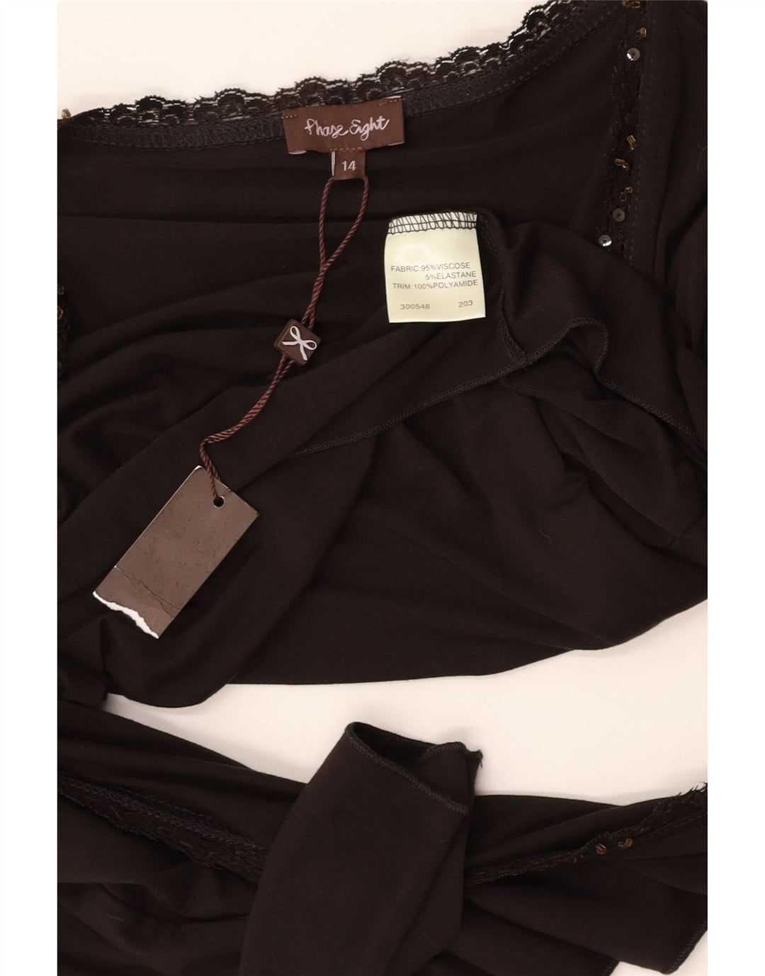 PHASE EIGHT Womens 3/4 Sleeve Crop Cardigan Top UK 14 Medium  Brown