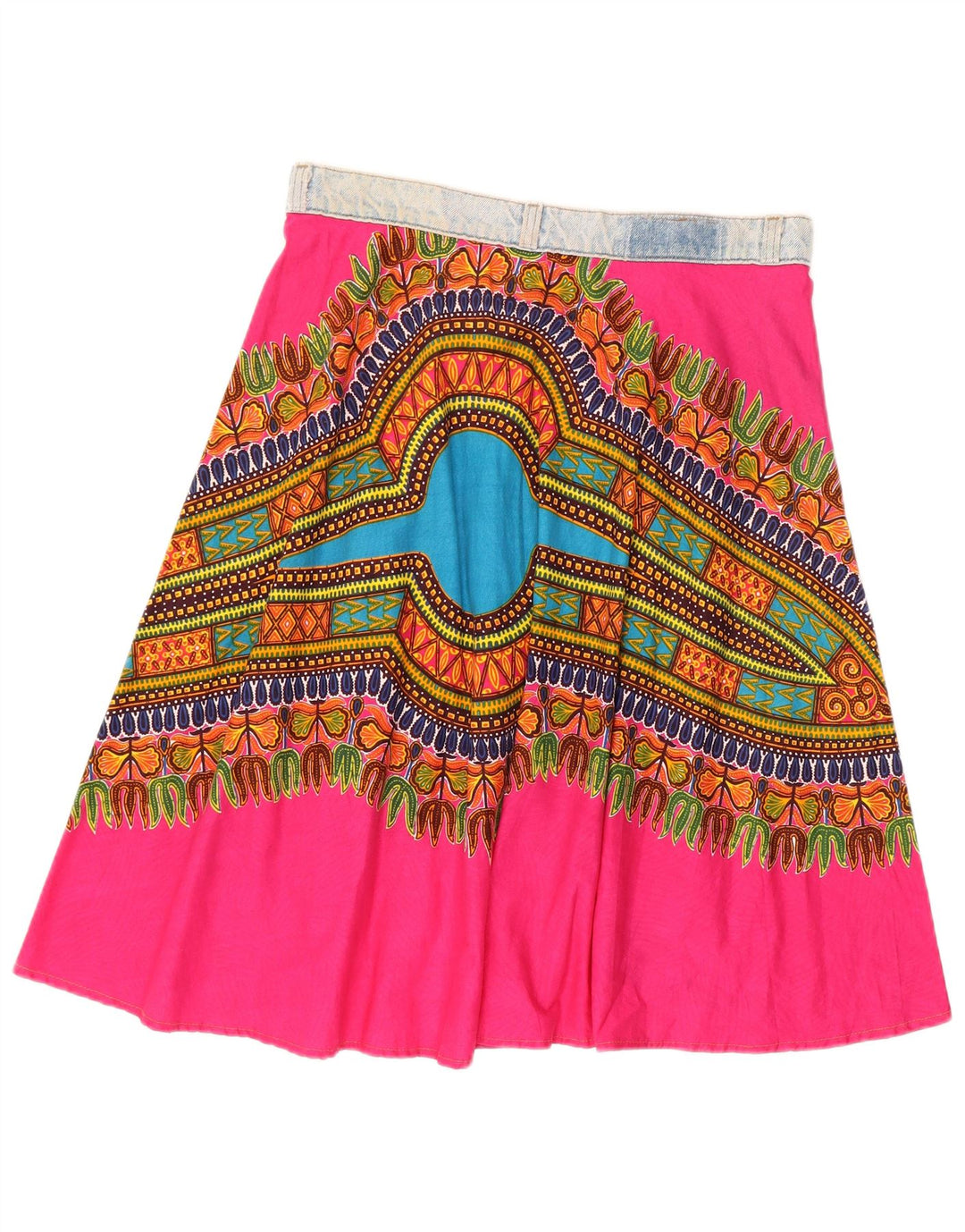 Levi's Womens Asymmetric Wrap Skirt W32 Large Pink Geometric Cotton