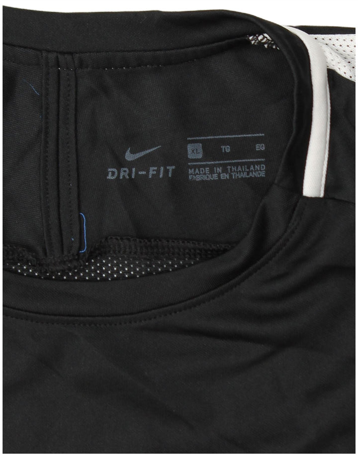 Nike Mens Dri Fit T-Shirt Top XL Black Colourblock