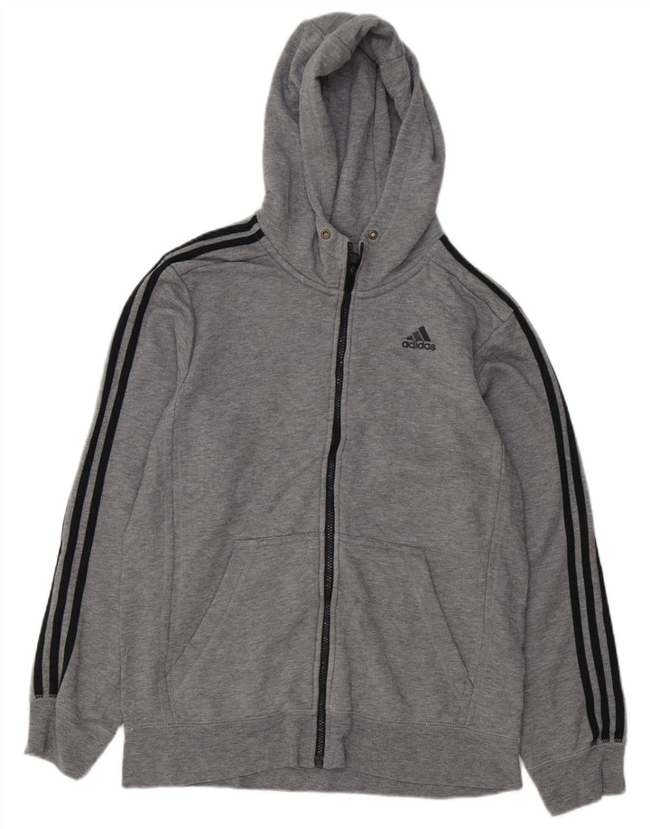 Adidas Mens Zip Hoodie Sweater Medium Grey Cotton