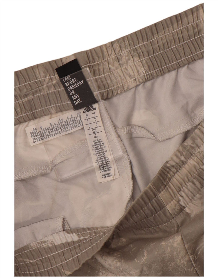 Adidas Mens Sport Shorts Large Grey Tie Dye Polyester