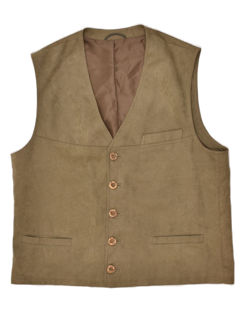 C&A Mens Slim Fit Gilet IT 54 2XL Brown Polyester | Vintage C&A | Thrift | Second-Hand C&A | Used Clothing | Messina Hembry 