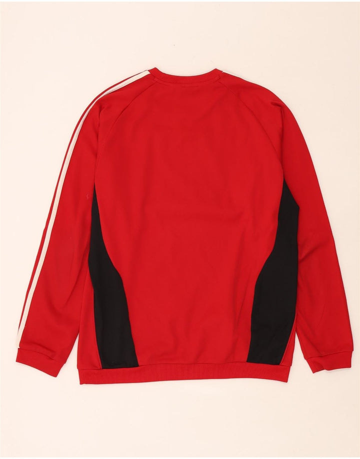 Adidas Mens Sweatshirt Jumper UK 38/40 Medium Red Colourblock Polyester