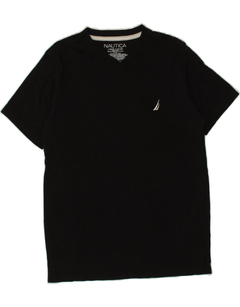 NAUTICA Boys T-Shirt Top 14-15 Years Large Black Cotton Vintage Nautica and Second-Hand Nautica from Messina Hembry 