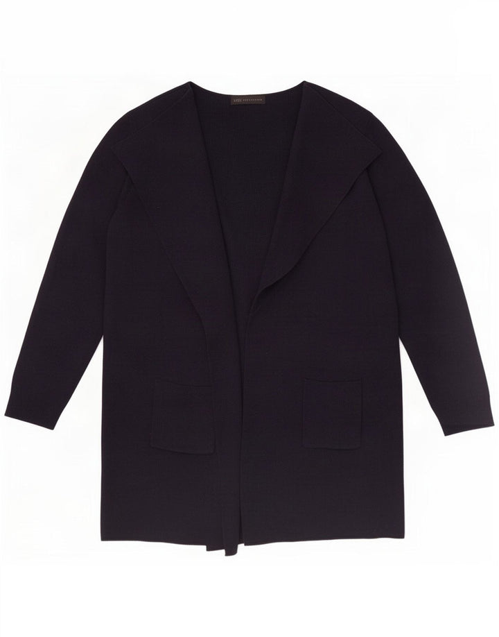 Marks & Spencer Womens Open Cardigan Sweater UK 12 Medium Navy Blue Acrylic
