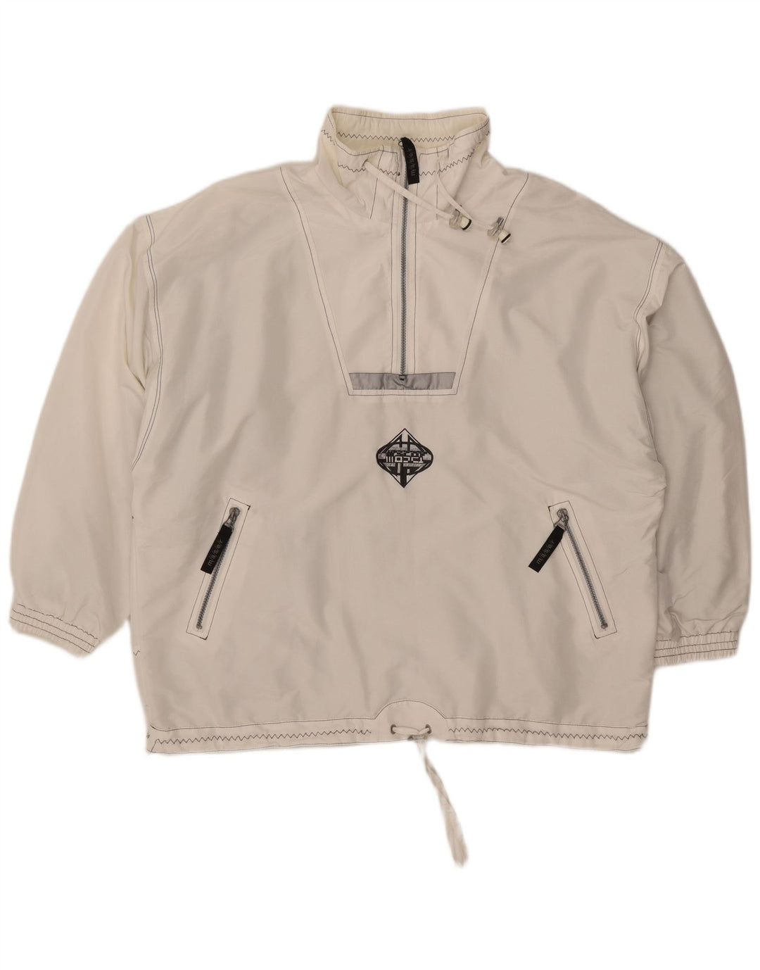 Maser M Womens Oversized Anorak Jacket UK 16 Large White Polyester