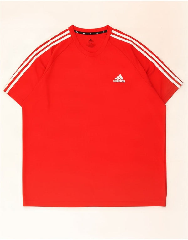 Adidas Mens Aeroready T-Shirt Top 2XL Red Polyester