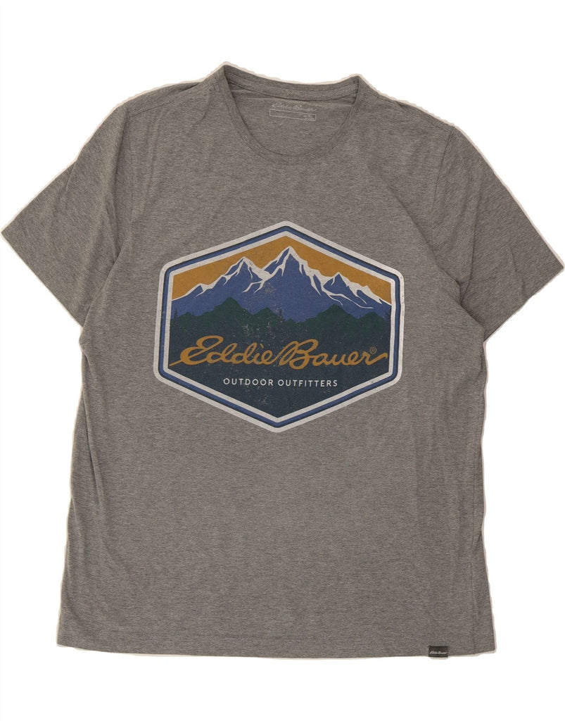 EDDIE BAUER Mens Graphic T-Shirt Top XL Grey Cotton Vintage Eddie Bauer and Second-Hand Eddie Bauer from Messina Hembry 