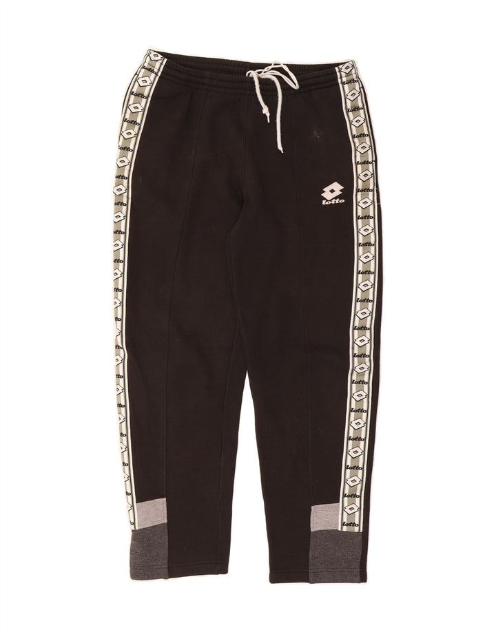 LOTTO Mens Graphic Tracksuit Trousers Medium  Black Colourblock Polyester Vintage Lotto and Second-Hand Lotto from Messina Hembry 