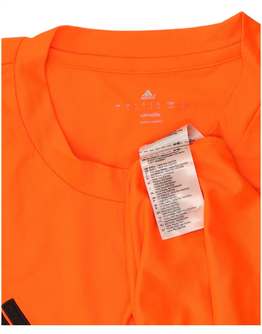 ADIDAS Mens Climalite T-Shirt Top Large Orange Polyester