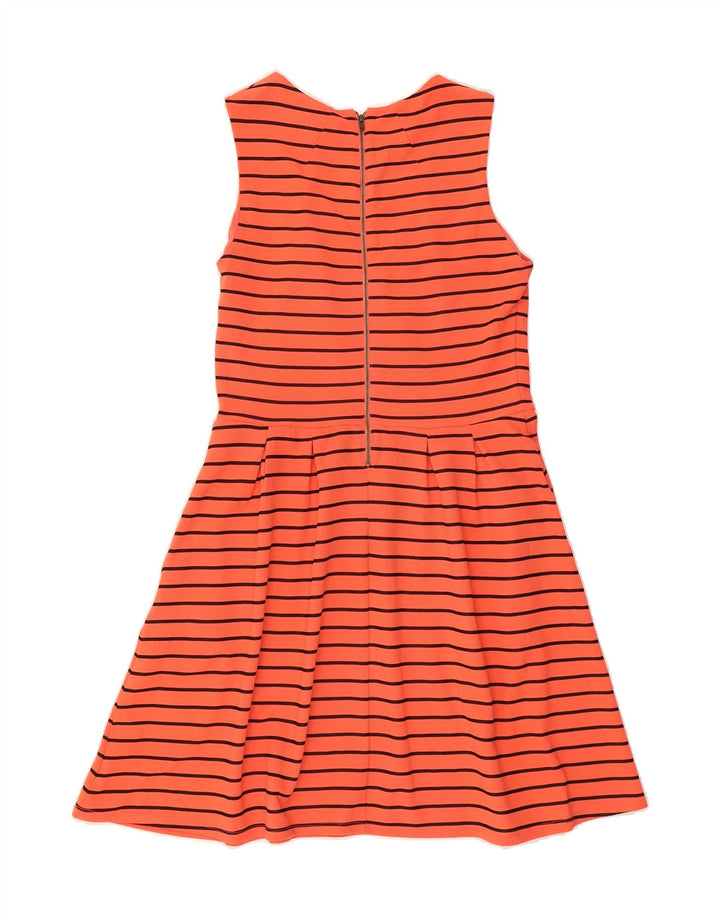 MOSSIMO Womens Sleeveless A-Line Dress UK 16 Large Orange Striped Vintage Mossimo and Second-Hand Mossimo from Messina Hembry 