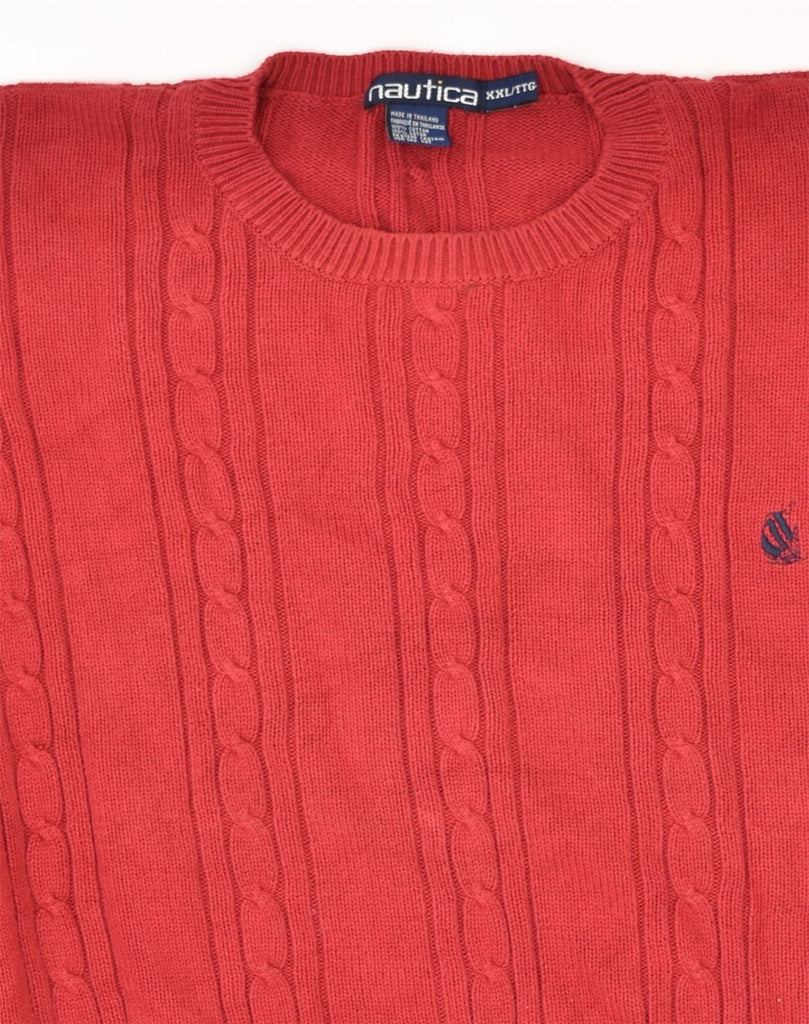 NAUTICA Mens Crew Neck Jumper Sweater 2XL Red Cotton | Vintage | Thrift | Second-Hand | Used Clothing | Messina Hembry 