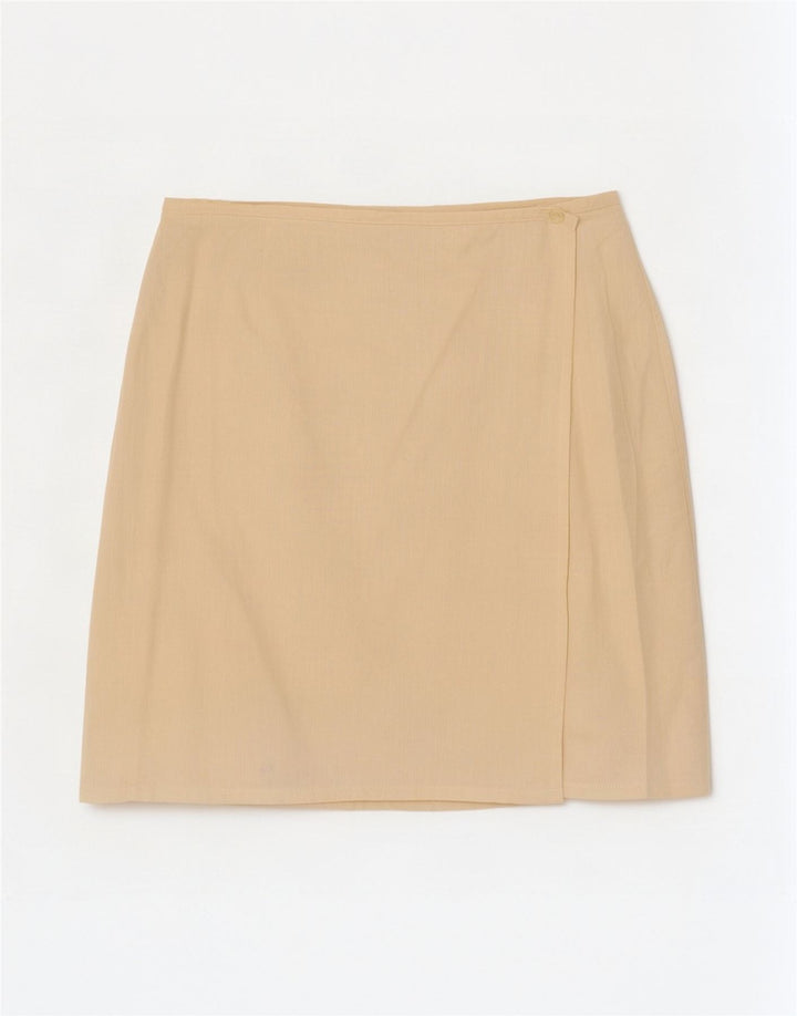 Benetton Womens Mini Wrap Skirt IT 44 Medium W28 Beige Cotton