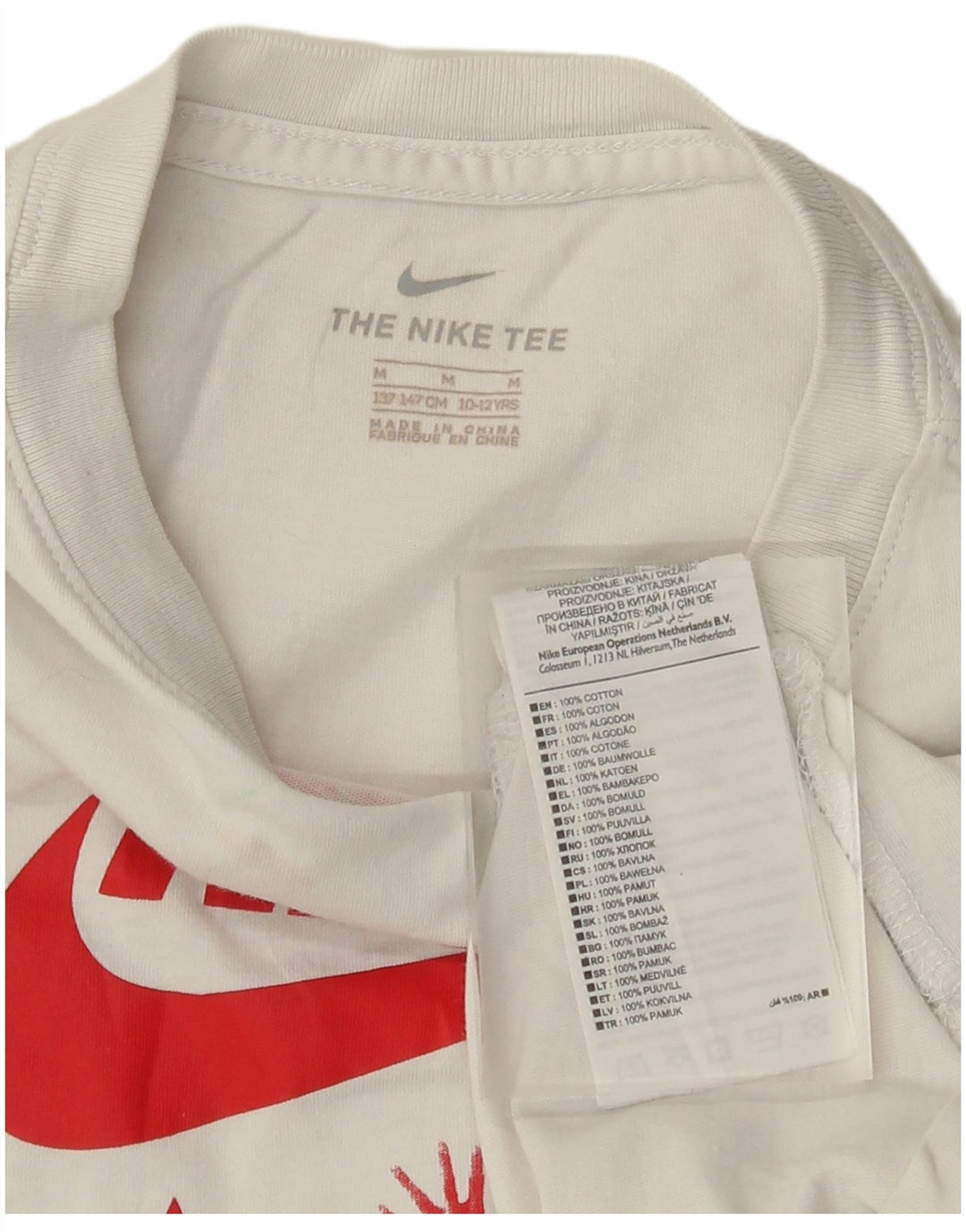 Nike Boys Graphic T-Shirt Top 10-11 Years Medium White Cotton