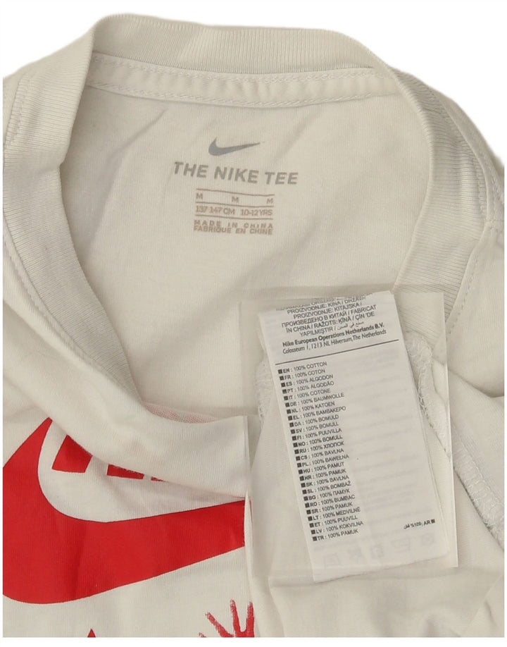 Nike Boys Graphic T-Shirt Top 10-11 Years Medium White Cotton