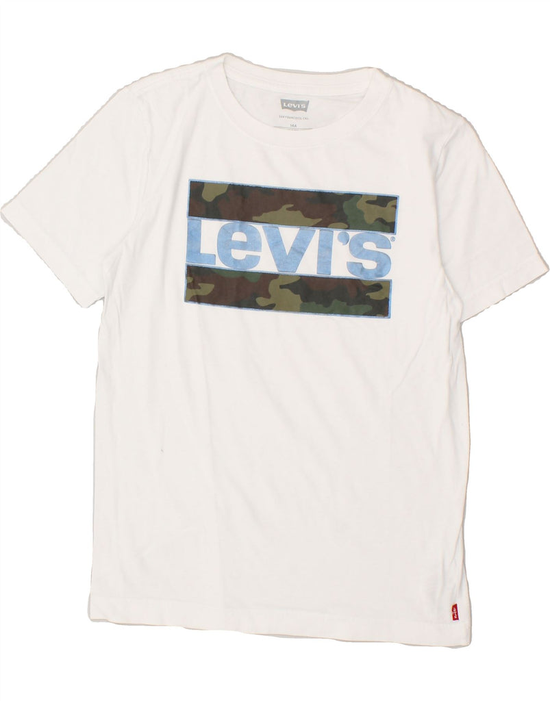 LEVI'S Boys Graphic T-Shirt Top 13-14 Years White Cotton | Vintage Levi's | Thrift | Second-Hand Levi's | Used Clothing | Messina Hembry 