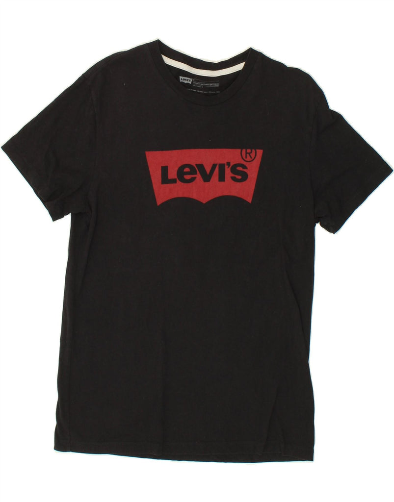 LEVI'S Mens Standard Fit Graphic T-Shirt Top Medium Black Cotton | Vintage Levi's | Thrift | Second-Hand Levi's | Used Clothing | Messina Hembry 