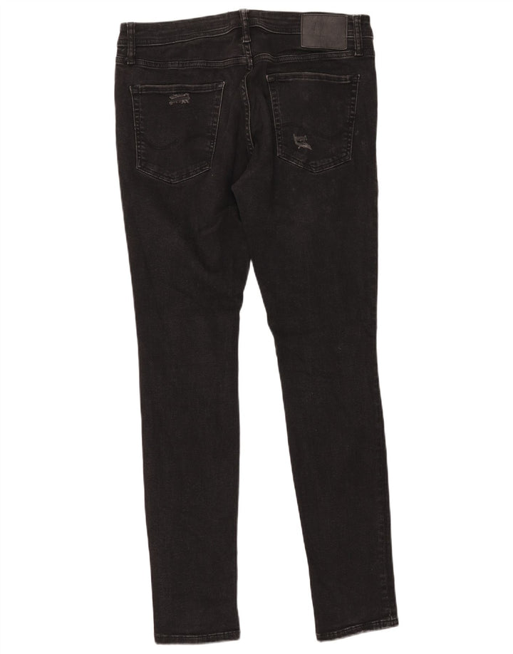 JACK & JONES Mens Liam Distressed Skinny Jeans W34 L31 Black