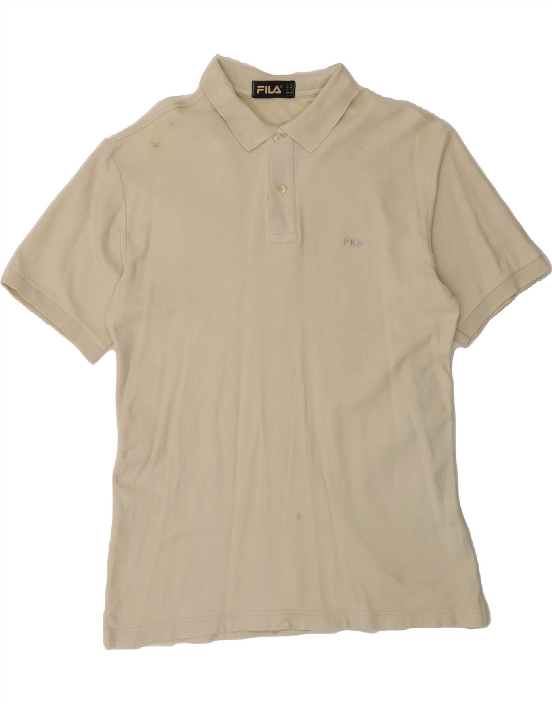 FILA Mens Polo Shirt IT 48 Medium Beige Vintage Fila and Second-Hand Fila from Messina Hembry 