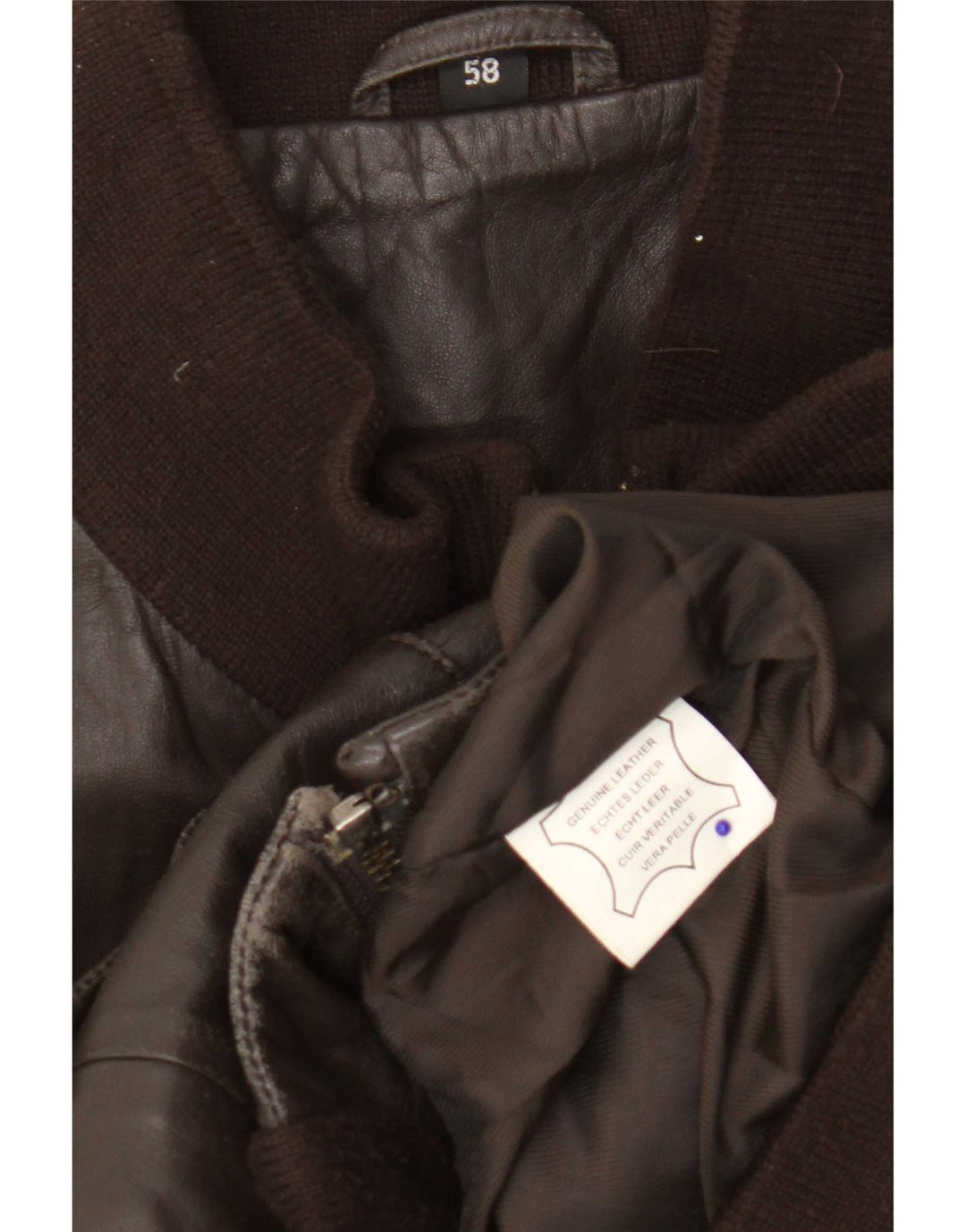 Vintage Mens Leather Jacket UK 40 Large Brown