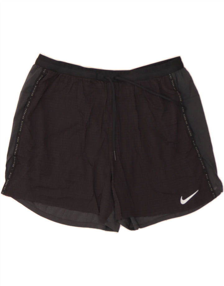 NIKE Womens Sport Shorts UK 14 Large  Black Colourblock Vintage Nike and Second-Hand Nike from Messina Hembry 
