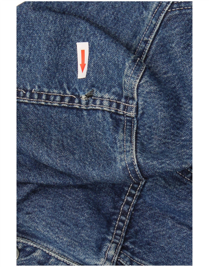 Zara Womens Crop Denim Jacket UK 10 Small Blue Cotton