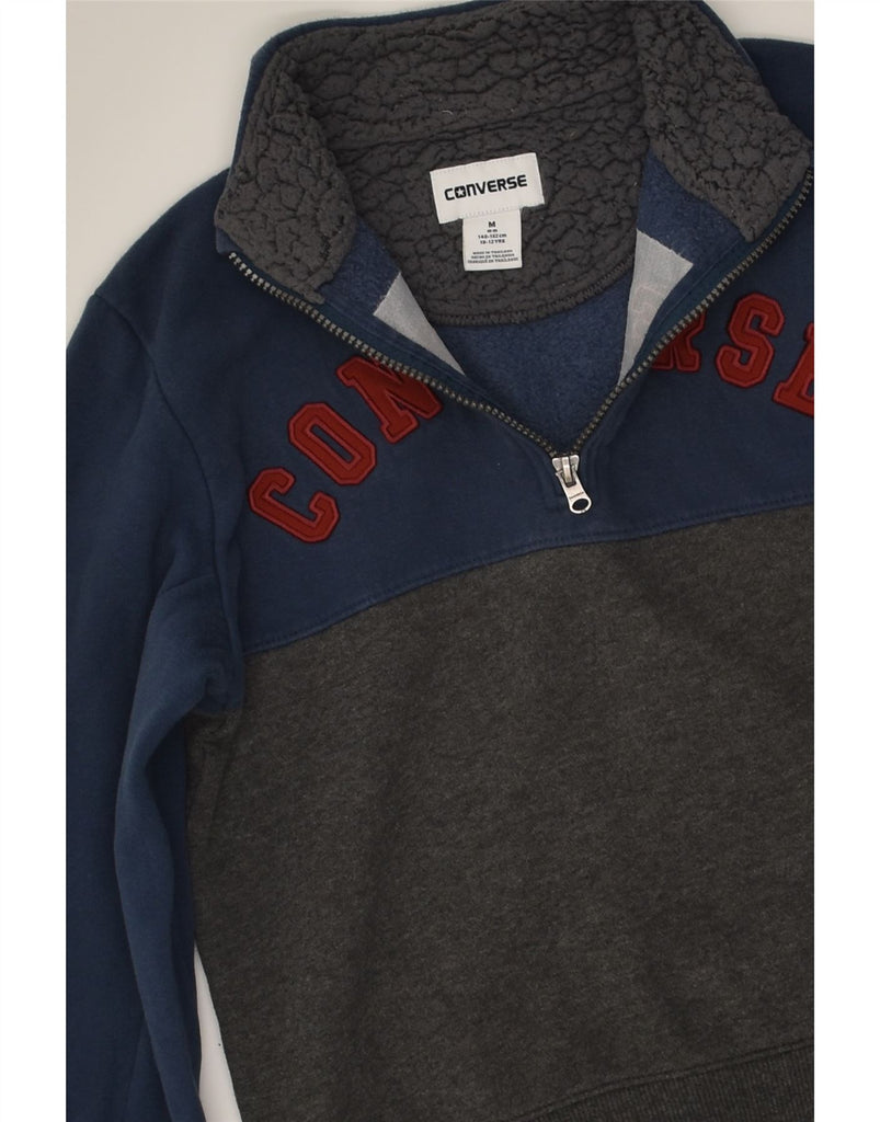 CONVERSE Boys Graphic Sweatshirt Jumper 10-11 Years Medium Navy Blue | Vintage Converse | Thrift | Second-Hand Converse | Used Clothing | Messina Hembry 