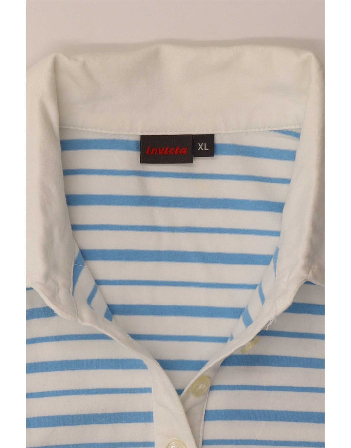 Invicta Womens Polo Shirt UK 18 XL Blue Striped