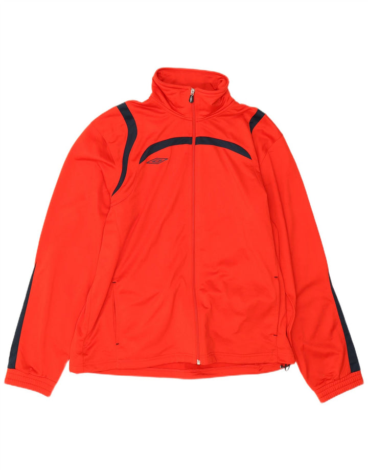 Umbro Mens Tracksuit Top Jacket XL Red Colourblock Polyester