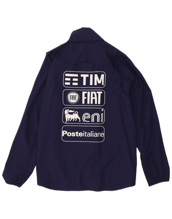 Puma Mens Italia Graphic Hooded Rain Jacket UK 34 Small Navy Blue Nylon