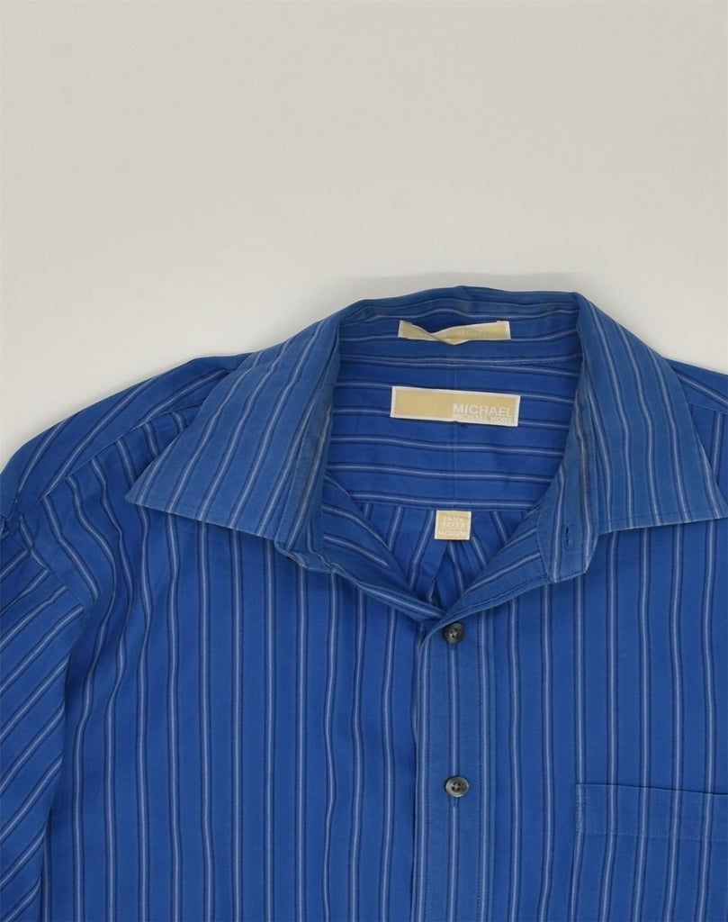 MICHAEL KORS Mens Shirt Size 15 1/2 Medium Blue Pinstripe Cotton | Vintage Michael Kors | Thrift | Second-Hand Michael Kors | Used Clothing | Messina Hembry 