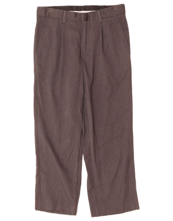 Izod Boys Straight Chino Trousers 7-8 Years W22 L22 Grey Nylon