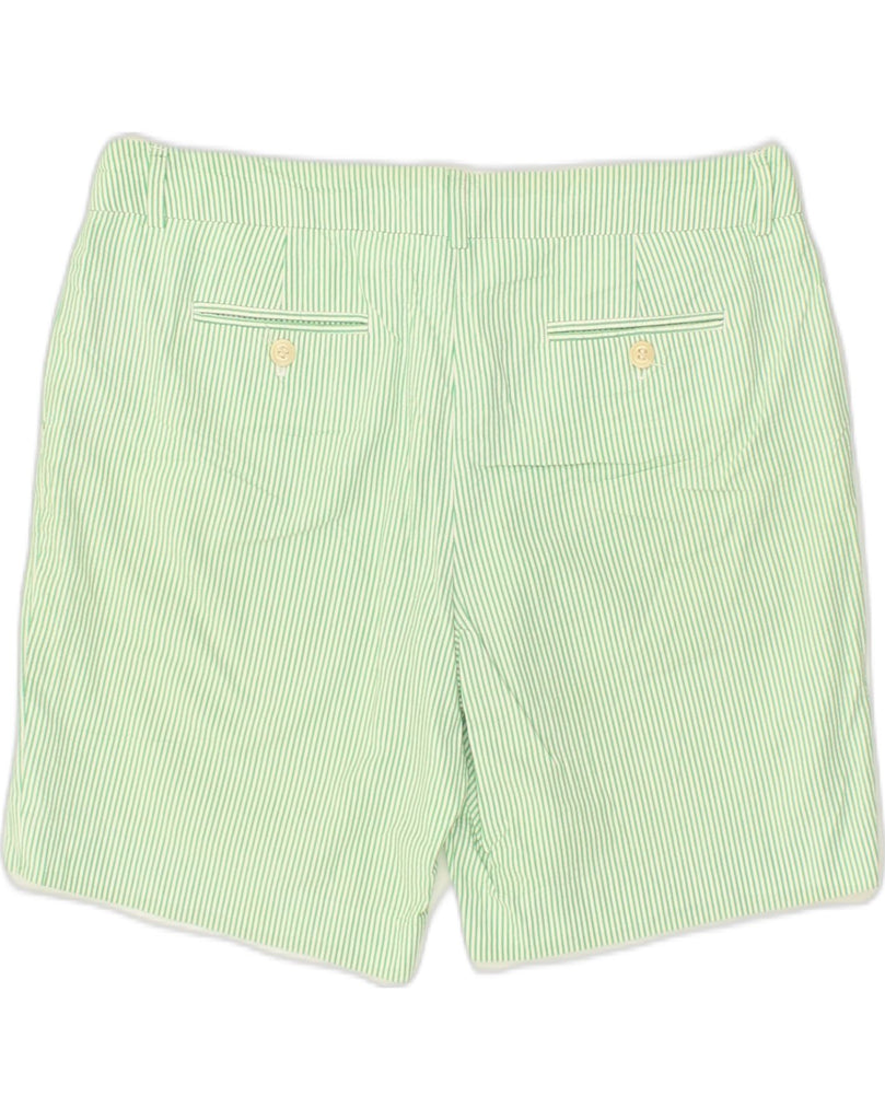 J. CREW Womens Chino Shorts US 10 Large W34 Green Striped Cotton | Vintage J. Crew | Thrift | Second-Hand J. Crew | Used Clothing | Messina Hembry 