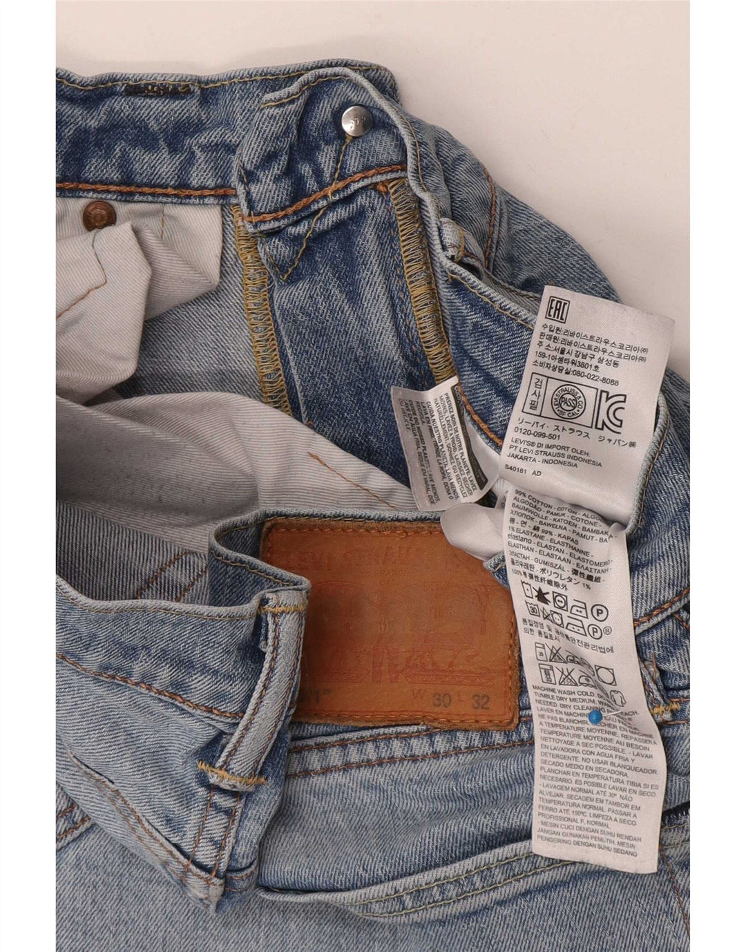 Levi's Mens 511 Slim Jeans W30 L32 Blue Cotton