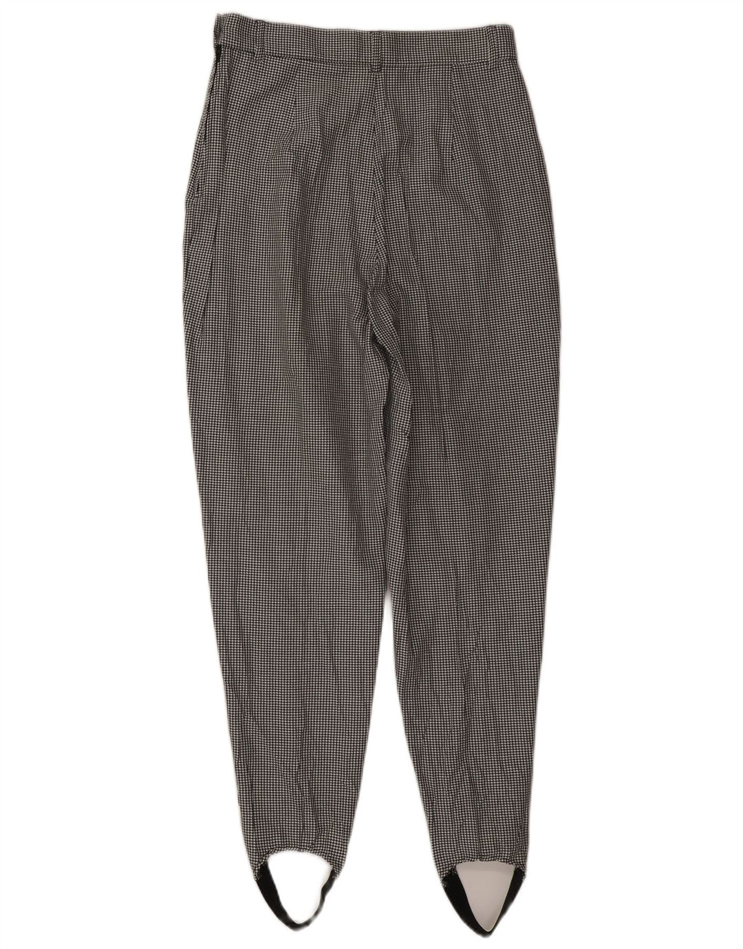 Benetton Womens Casual Trousers IT 44 Medium W28 L30 Black Houndstooth