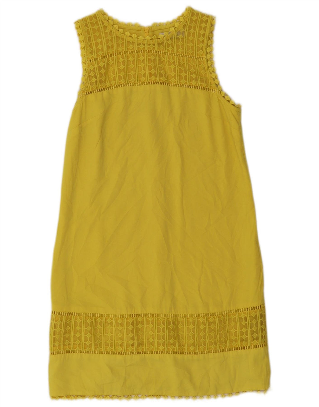 Oasis Womens Sleeveless Shift Dress UK 8 Small Yellow Polyester