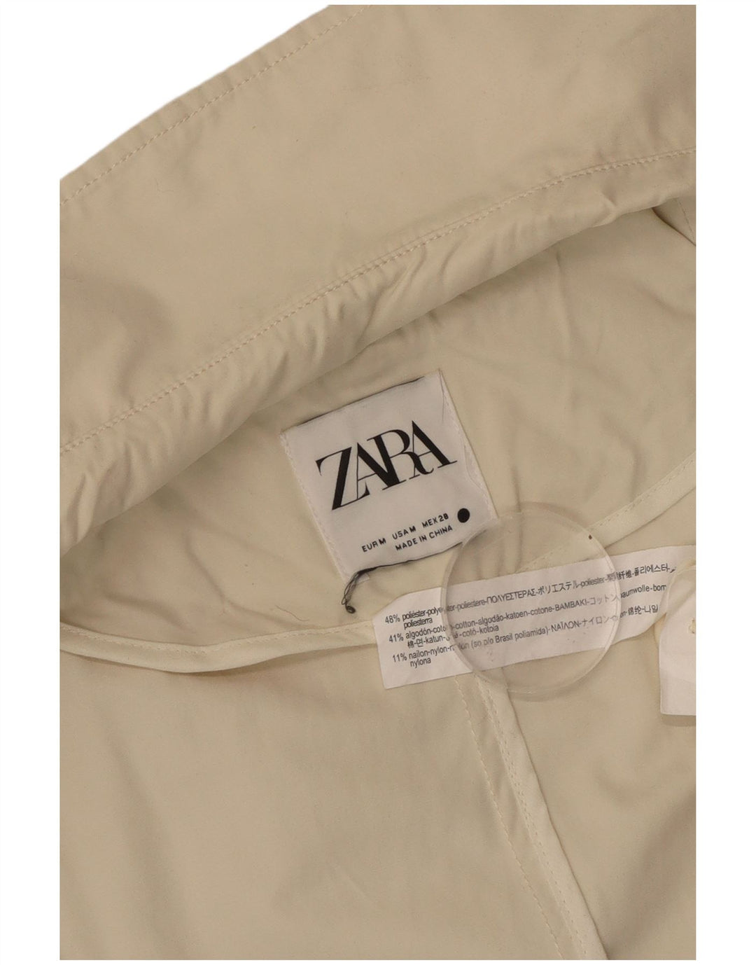 ZARA Womens Oversized Trench Coat UK 14 Medium Beige Polyester
