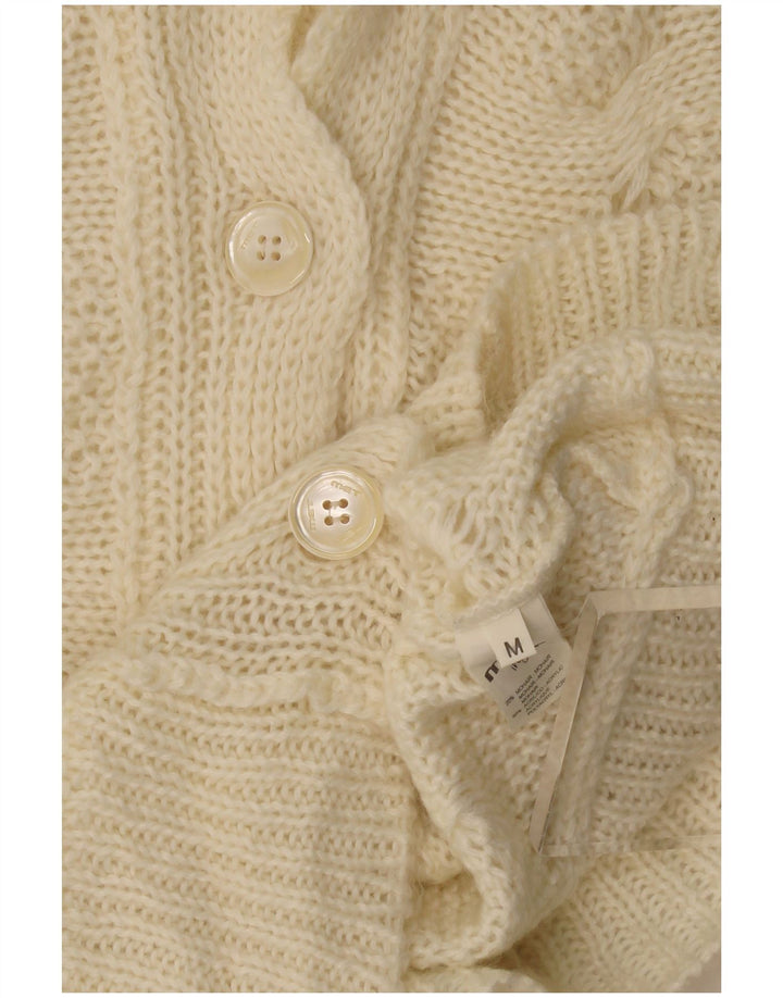 MET Womens Cardigan Sweater UK 12 Medium Beige Mohair