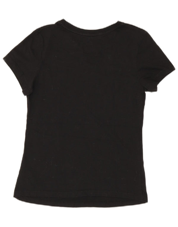 Calvin Klein Jeans Womens Crop T-Shirt Top UK 10 Small Black Cotton