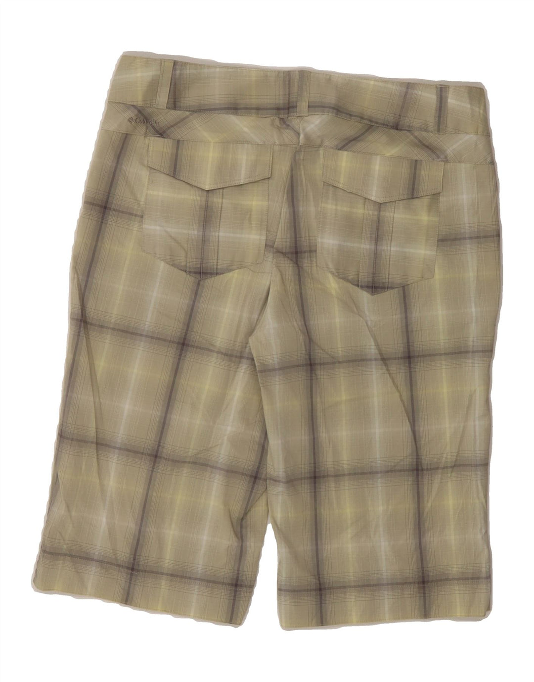 COLUMBIA Womens Bermuda Chino Shorts US 8 Medium W30  Khaki Check Vintage Columbia and Second-Hand Columbia from Messina Hembry 