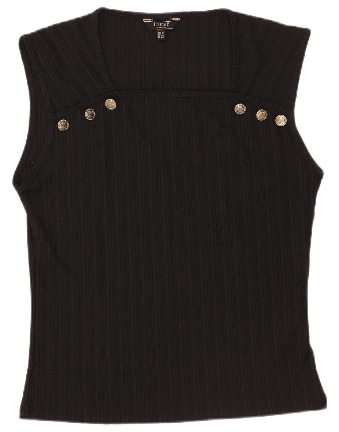 Lipsy Womens Sleeveless Blouse Top UK 18 XL Black Polyester