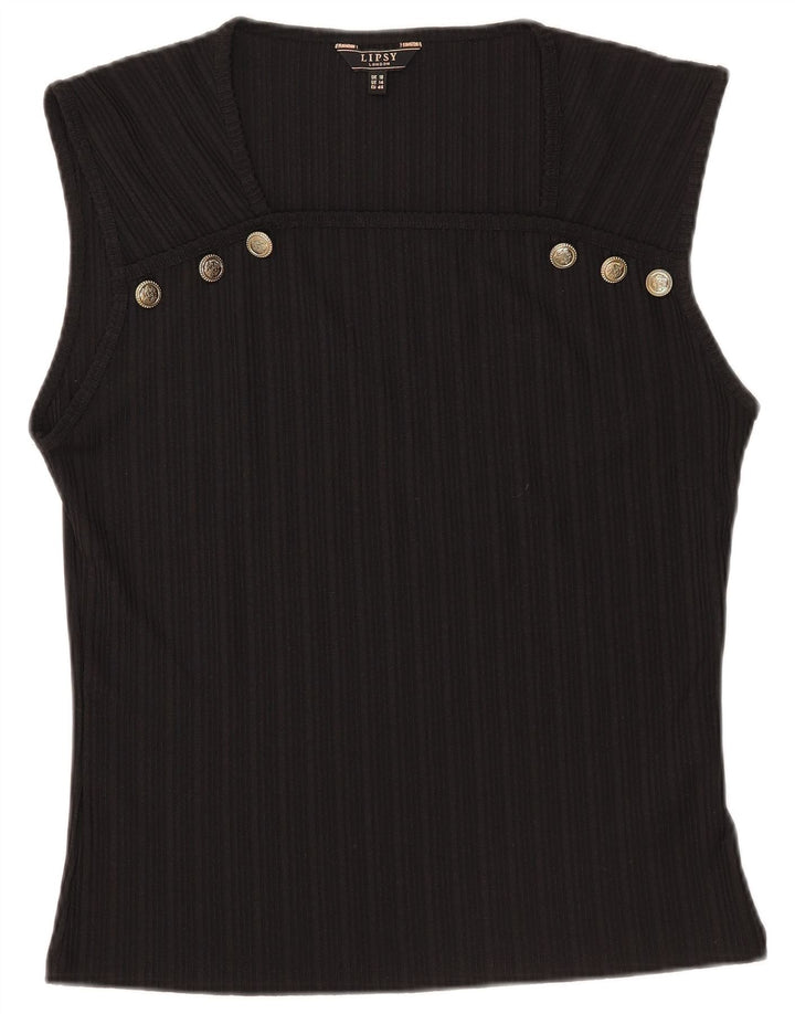 Lipsy Womens Sleeveless Blouse Top UK 18 XL Black Polyester