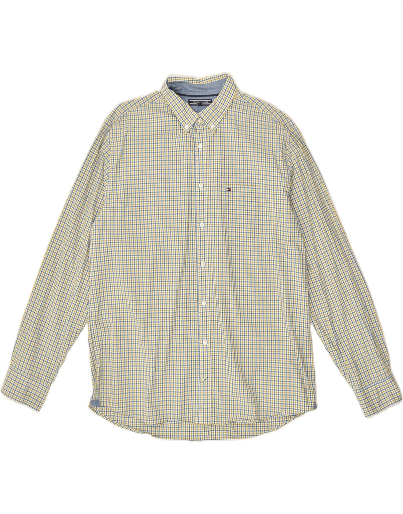 TOMMY HILFIGER Mens Shirt XL Green Check Cotton | Vintage Tommy Hilfiger | Thrift | Second-Hand Tommy Hilfiger | Used Clothing | Messina Hembry 