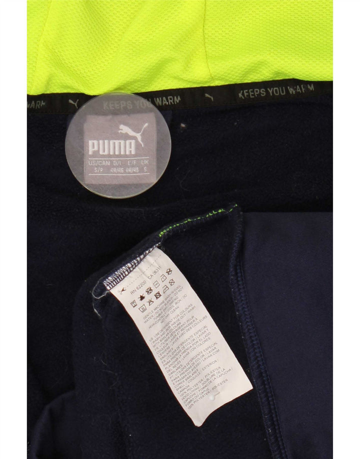 Puma Mens Zip Hoodie Sweater Small Navy Blue Polyester